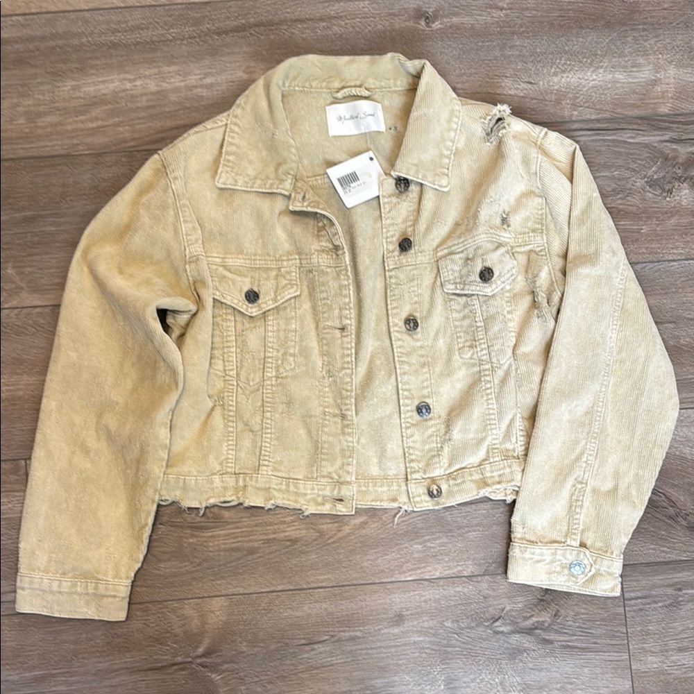 Distressed Corduroy Cropped Jacket